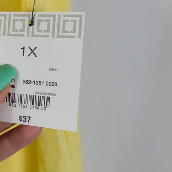 Yellow Cotton & Lace Lazer Cut Tee - Picture 7 of 8